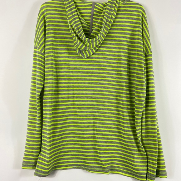 Half Moon Neon Striped L/S pullover Hoodie - Picture 3 of 4